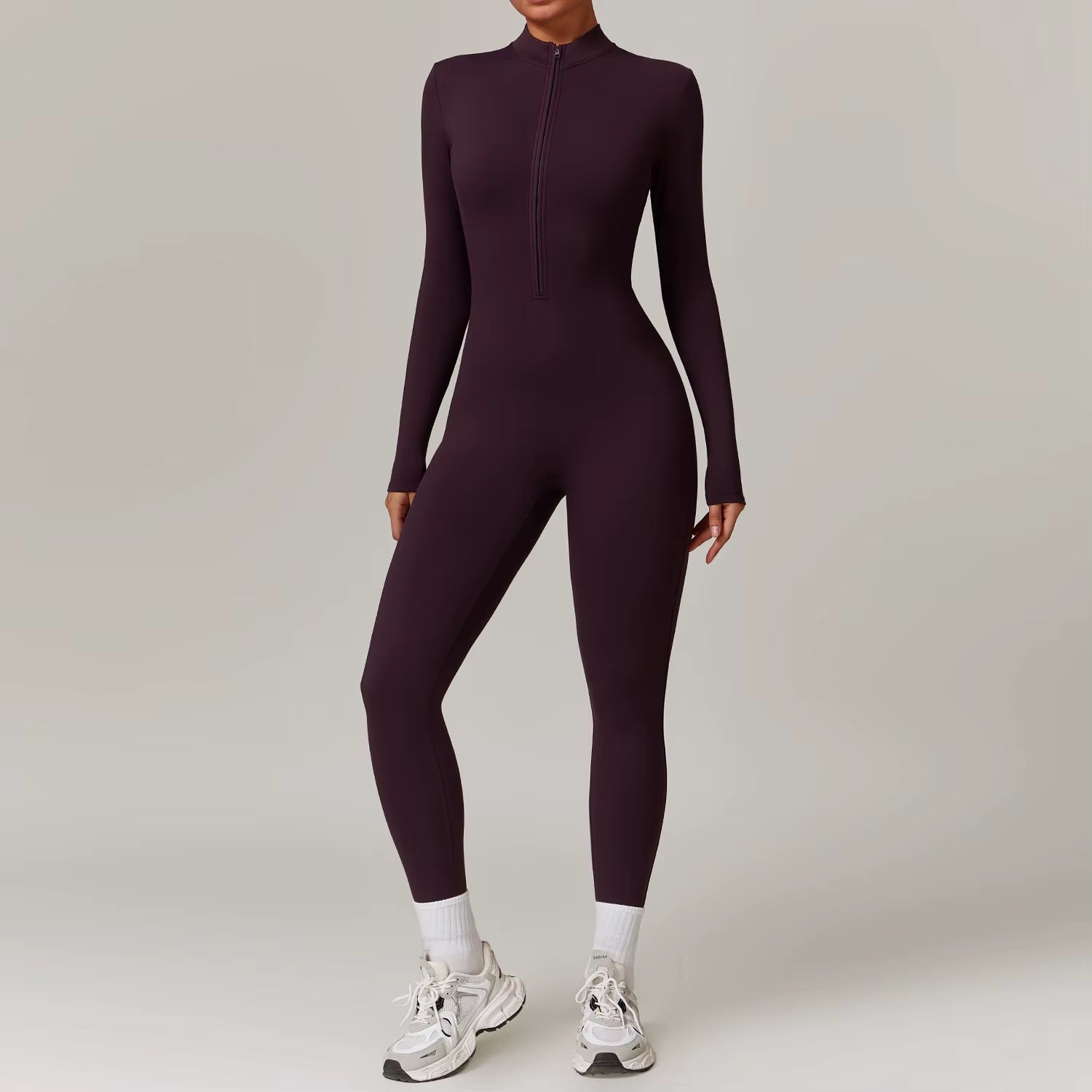 Zipper Yoga Rompers Long Sleeved One-Piece Women'S Sportswear Gym Jumpsuits Workout High-Intensity Fitness Skin-Tight Garment