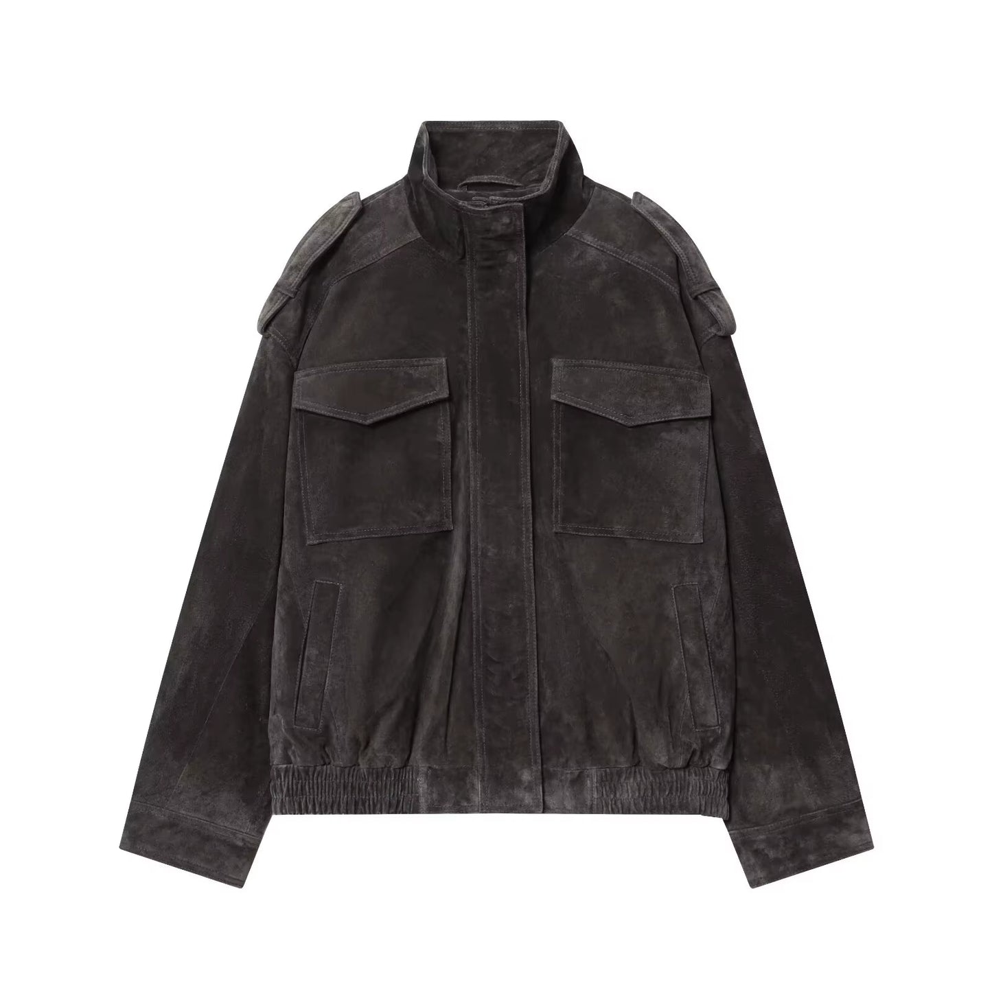 2025 Women Winter Bomber Jackets Vintage Suede Thick Pockets Jacket Streetwear Leisure Pocket Zipper New Oversized Jackets