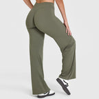 Straight-Leg Pants Ultra Soft Butter Fabric Women'S Mid-Waist Yoga Pants GYM Naked Feel Pilates Running Sport Trousers