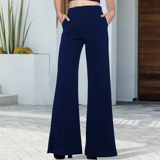 Commuting Slacks Work Pants Stylish Women'S High Waist Wide Leg Pants with Pockets Loose Fit Trousers for Streetwear Fashion