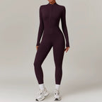 Zipper Yoga Rompers Long Sleeved One-Piece Women'S Sportswear Gym Jumpsuits Workout High-Intensity Fitness Skin-Tight Garment