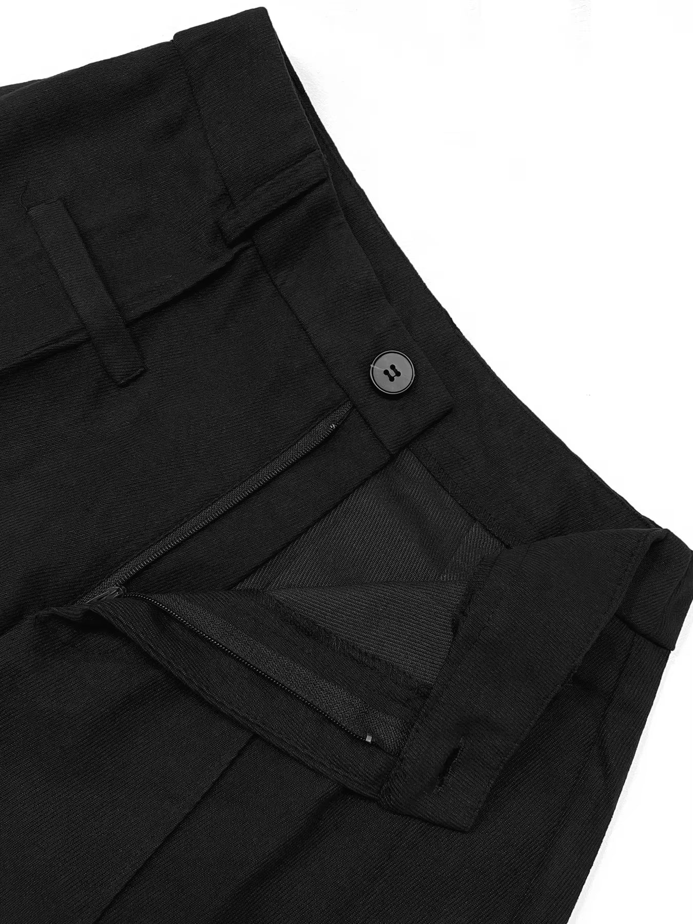 【Runs Small】Women'S Solid High Waist Straight Let Pants, Fake Pocket Elegant Zipper Fly Trousers for Work Office Business