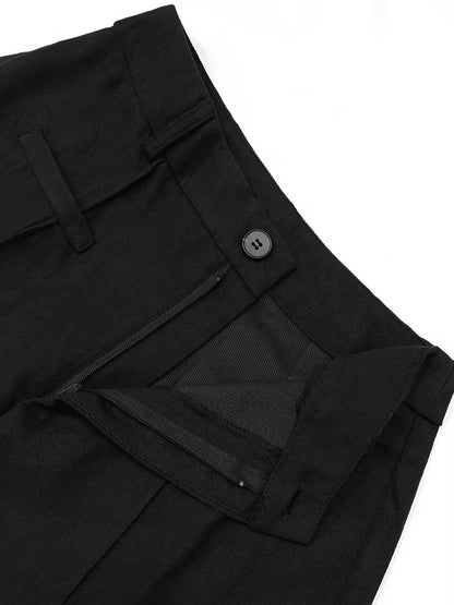 【Runs Small】Women'S Solid High Waist Straight Let Pants, Fake Pocket Elegant Zipper Fly Trousers for Work Office Business
