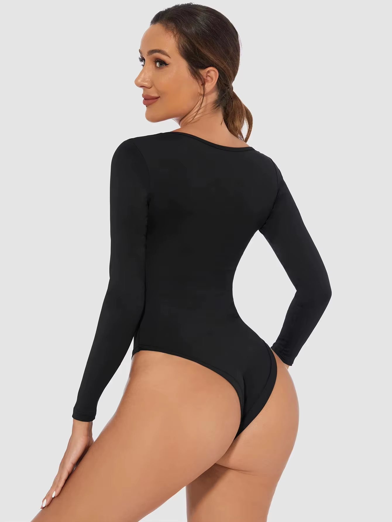 Fall and Winter Shapewear Jumpsuit, Women'S Tight Corset, Long Sleeved Undershirt, Slim Fitting Jumpsuit