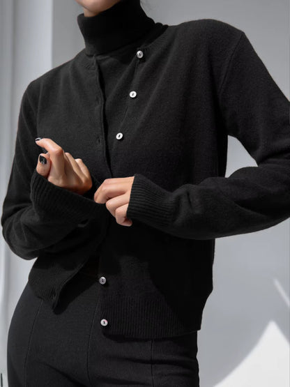 Women'S New Autumn Turtleneck Sleeveless Tank Top Soft Knit Button up Cardigan Sweater Fashion Sets