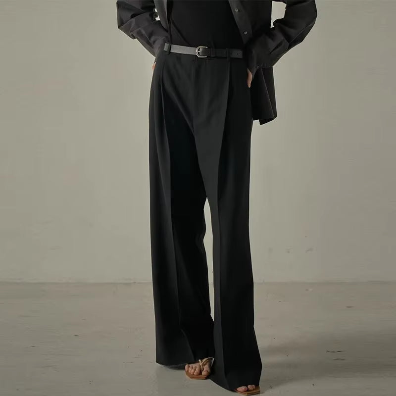 Women'S Casual Floor-Length Suit Pants Spring Autumn New Style plus Size Slimming Taller Women'S Loose Fit Trousers