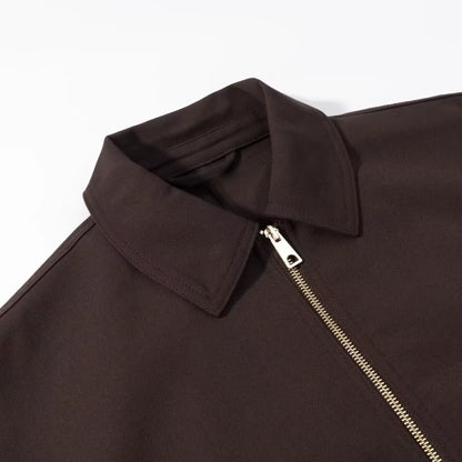 Brown Zip Bomber Jackets for Woman Fashion Autumn Woman 2025 Trend Casual Long Sleeve Coat Elegant Casual Top Outerwears