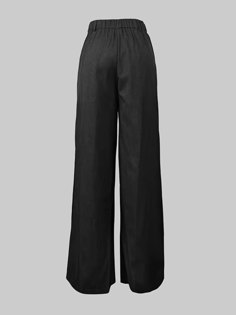 Missuoo Women'S Casual Suit Pants Solid Color Asymmetric High Waist Split-Joint Floor Length Trousers Female Formal Bottoms