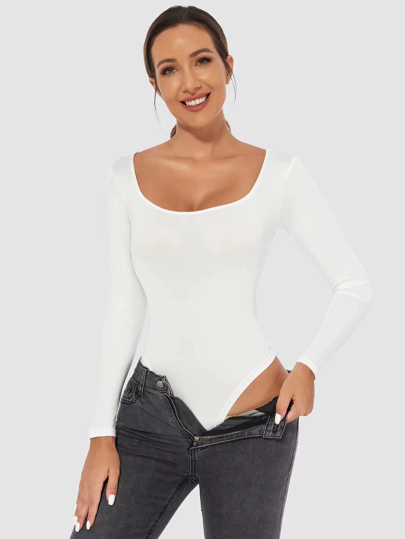 Fall and Winter Shapewear Jumpsuit, Women'S Tight Corset, Long Sleeved Undershirt, Slim Fitting Jumpsuit