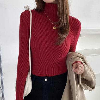 Women Fall Turtleneck Sweater Knitted Soft Pullovers Cashmere Jumpers Basic Soft Sweaters for Women 2024 Autumn Winter
