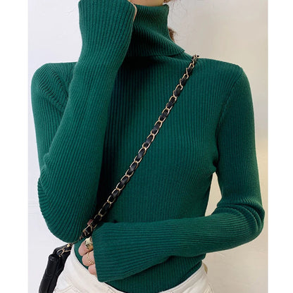 Women Fall Turtleneck Sweater Knitted Soft Pullovers Cashmere Jumpers Basic Soft Sweaters for Women 2024 Autumn Winter