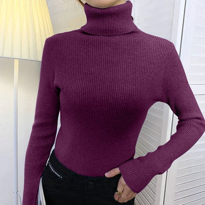 Women Fall Turtleneck Sweater Knitted Soft Pullovers Cashmere Jumpers Basic Soft Sweaters for Women 2024 Autumn Winter