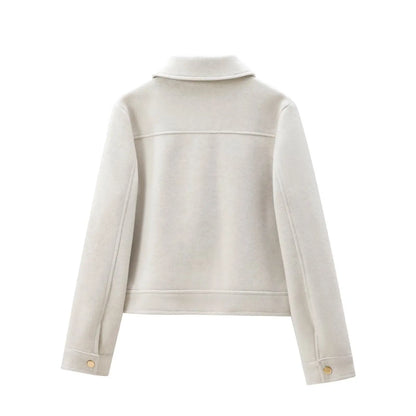 Women'S Zipper Jacket Coat New Winter Long Sleeve Pocket Outerwear Coat Short Street Elegant Women'S Jacket