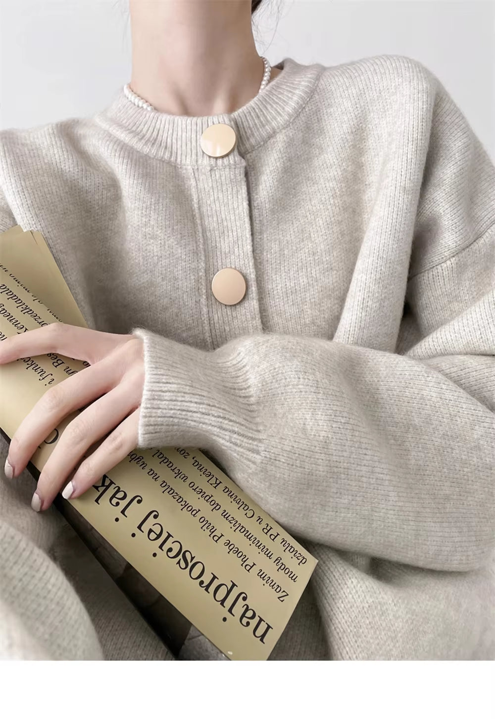 New Solid Women Cardigans Sweater O-Neck Autumn Winter Knitted Loose Cardigans Solid Single Breasted Womens Sweaters