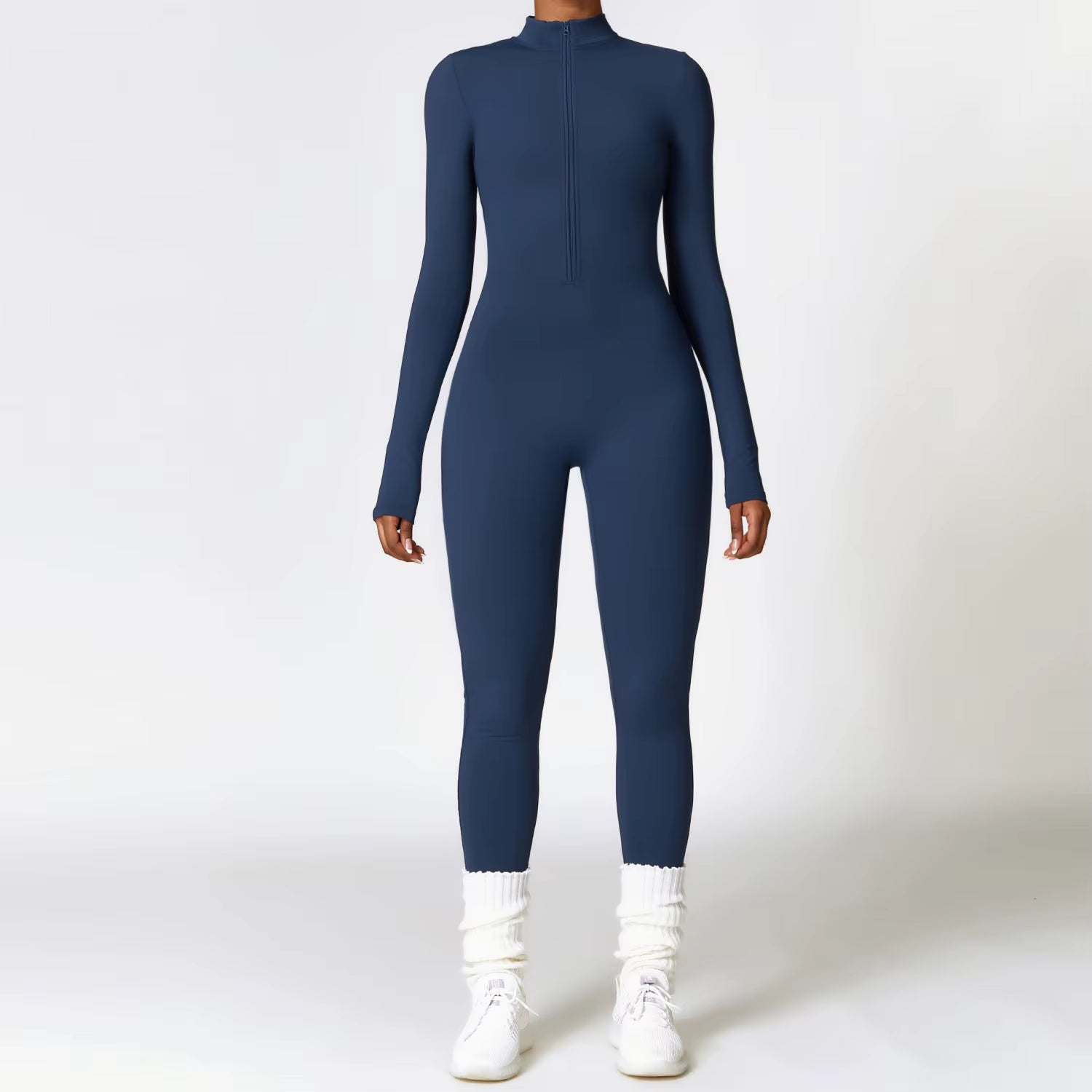 Zipper Yoga Rompers Long Sleeved One-Piece Women'S Sportswear Gym Jumpsuits Workout High-Intensity Fitness Skin-Tight Garment