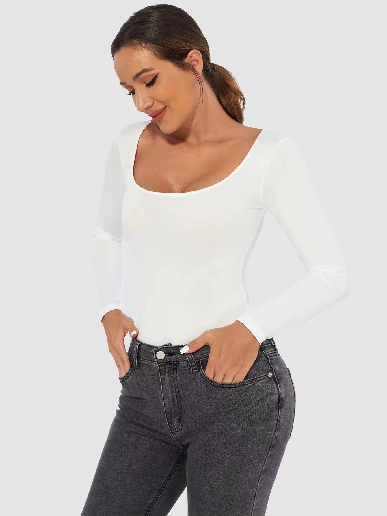 Fall and Winter Shapewear Jumpsuit, Women'S Tight Corset, Long Sleeved Undershirt, Slim Fitting Jumpsuit