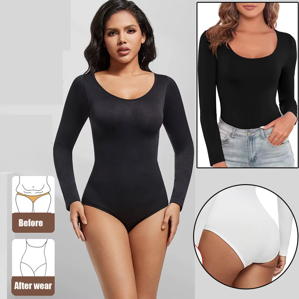 Body Shapewear Bodysuit Tummy Control Women Hooks Crotch Body Shaper Jumpsuit for Abdomen Control