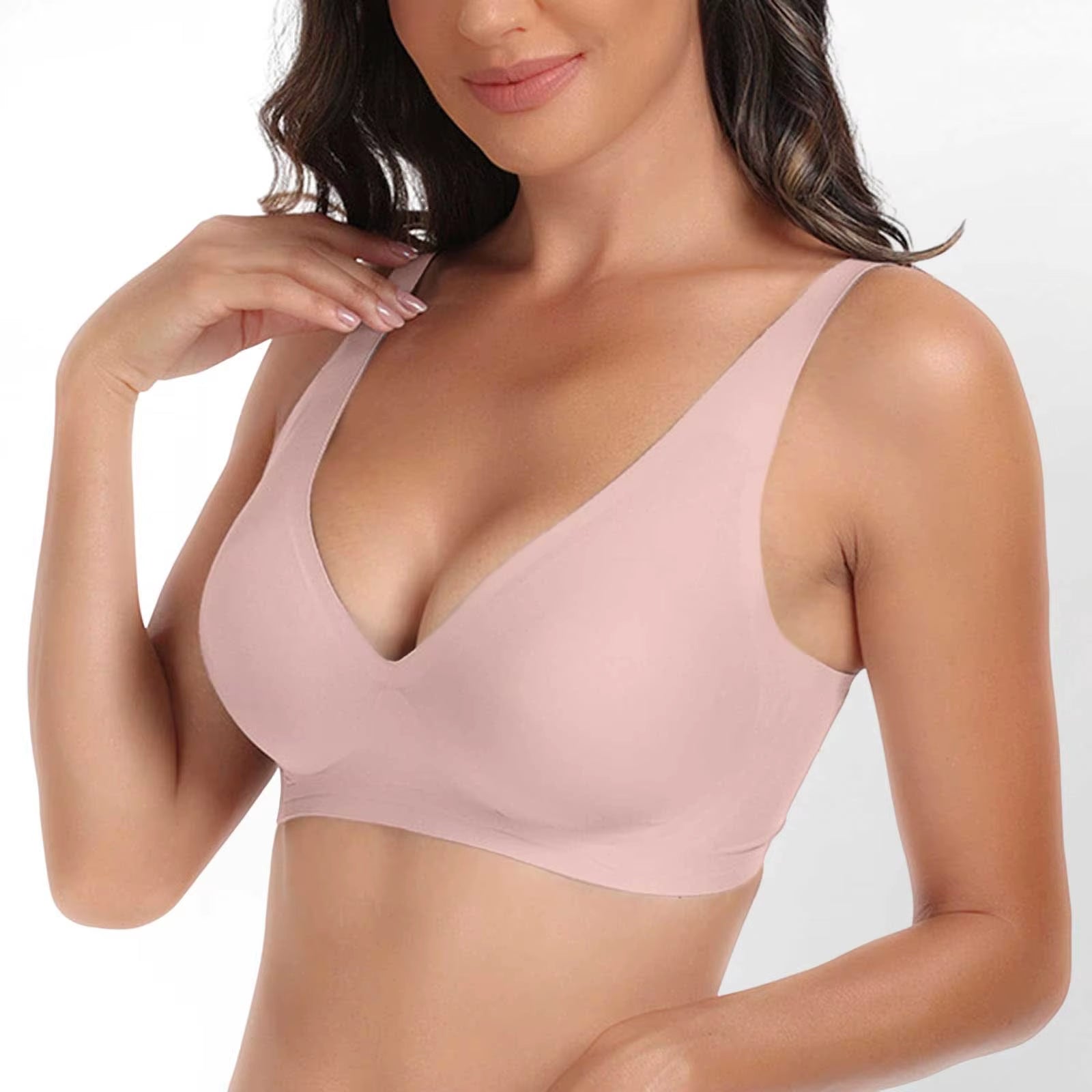Sexy Push up Padded Seamless Bras for Women Soft Support Invisible Wireless Bra Bralette Smooth Women Deep V Bras Sexy Lingerie