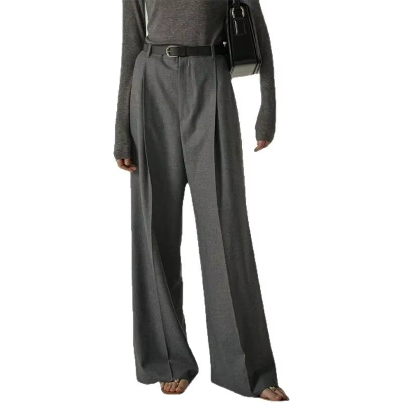 Women'S Casual Floor-Length Suit Pants Spring Autumn New Style plus Size Slimming Taller Women'S Loose Fit Trousers