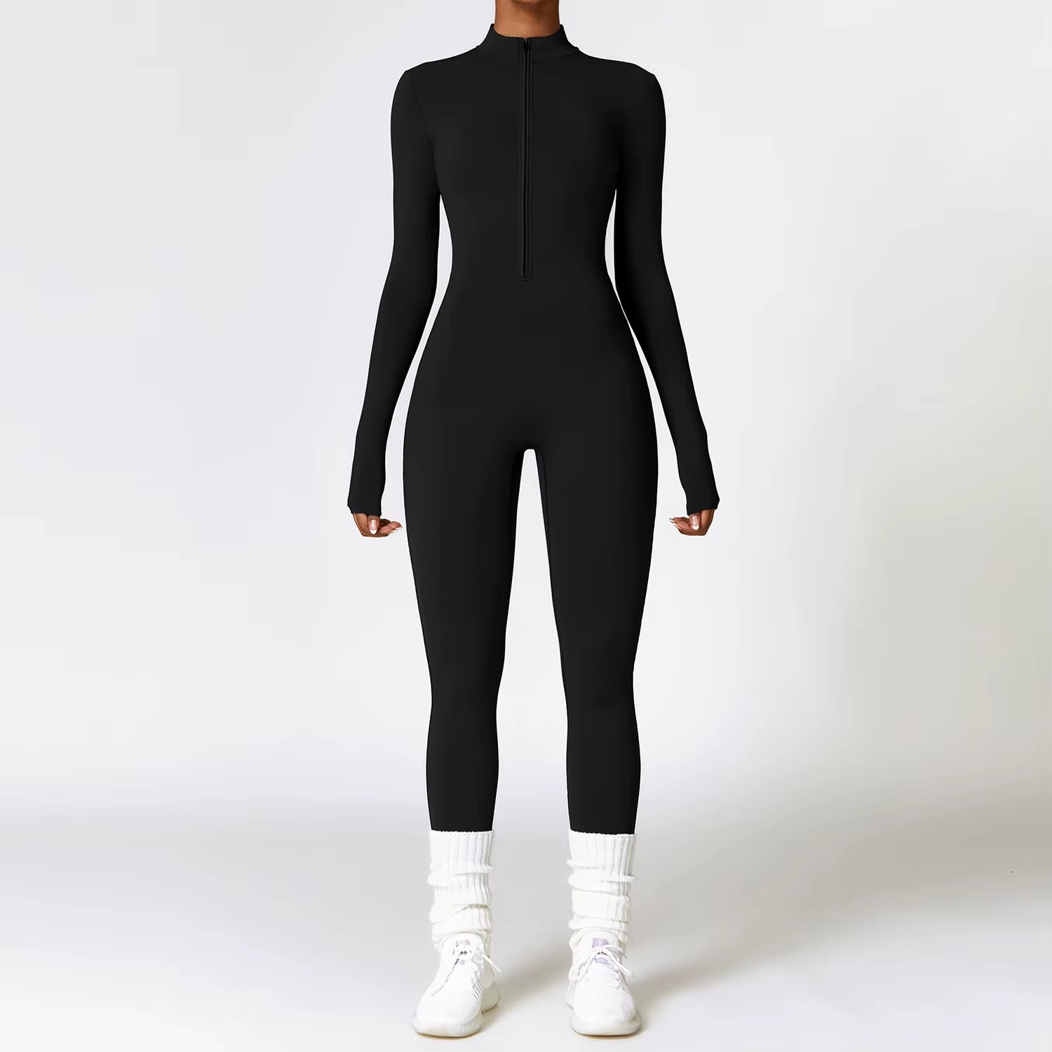 Zipper Yoga Rompers Long Sleeved One-Piece Women'S Sportswear Gym Jumpsuits Workout High-Intensity Fitness Skin-Tight Garment