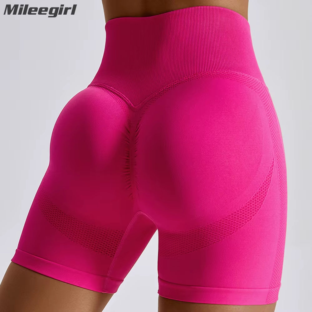 Seamless Yoga Shorts Peach Hip Tights Push up High Waist Fitness Leggings Gym Fitness Workout Shorts for Women